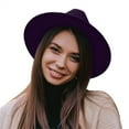 thumbnail image 4 of Cotton Bucket Hats for Women Men'S And Women'S Solid Ribbon Bucket Hat Jazz British Hat,Purple Women's Accessories Bucket Hats M, 4 of 4