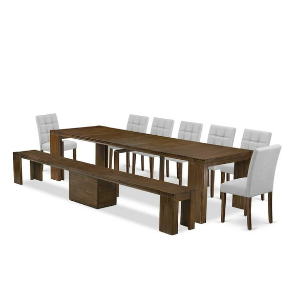 Luxe by East West Furniture 9 Pieces Extendable Dining Set Includes a Rectangle Kitchen Table