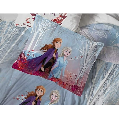 Disney Frozen Forest Spirit 7 Piece Full Size Kids Bed Set with Shams