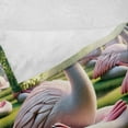 thumbnail image 4 of Ambesonne Flamingo Fleece Throw Blanket Serene Birds Nature Scene 50"x70" Soft Pink and Lime Green, 4 of 5