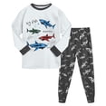 thumbnail image 5 of Xyant Pajamas Boys Long Sleeve Soft Cotton Race Car Pjs Set Toddler Kids 2 Piece Sleepwear 2-8 Years (White,4-5 T), 5 of 7
