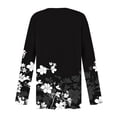 thumbnail image 5 of VEKDONE Women's Printed Long Sleeve Open Front Button Cardigan Black L, 5 of 5