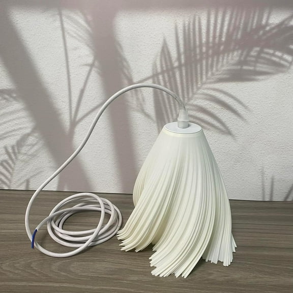 BAJINGGONG Hanging lamps,Vintage Pendant Lights,White Skirt Hanging Lamps,Ceramics Lampshade Ceiling Lamps,Rope Adjustable Chandelier,Lantern Lighting,Living Room,Bed Room,Kitchen Island