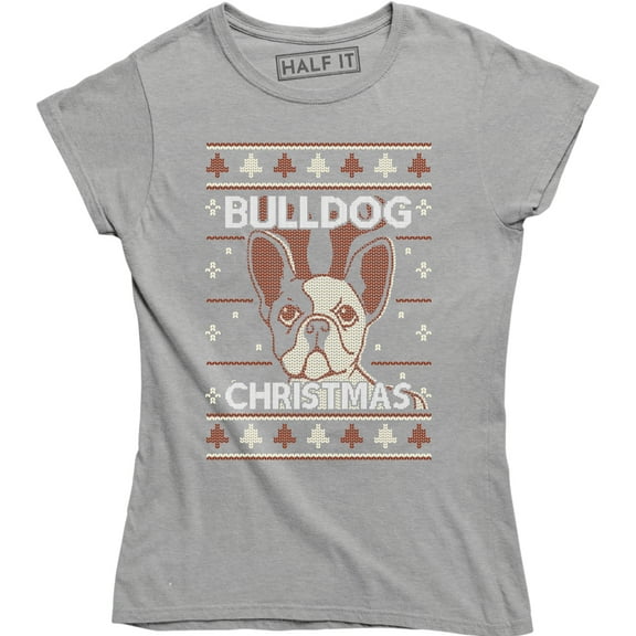 Bull Dog Christmas Funny Animal Pet Dogs Lover Gift Women's T-Shirt