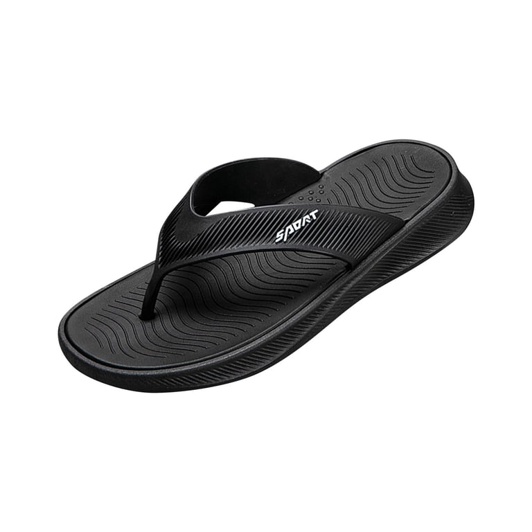 Men\'s Flip Flops, Outdoor Beach Men\'s Soft Bottom Casual Thong Slippers Amazon.com | HAOLIRA Mens Leather Flip Flops with Arch  main image 2
