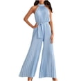 thumbnail image 1 of Ausyst Jumpsuits for Women Summer Casual Sexy Short Sleeve Solid Color Wide Leg Bib Pantss Jumpsuits Summer Baggy Rompers Clearance, 1 of 5