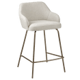 thumbnail image 1 of Bouclair Light Beige Neutral Fabric Bar Stool, 1 of 5