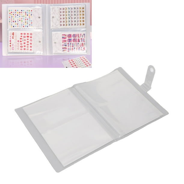 Libro de almacenamiento de pegatinas para decoración de uñas organizador de pegatinas para uñas con 80 ranuras cubierta dura esmerilada para el hogar ANGGREK Otros