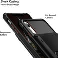 thumbnail image 4 of for iPhone XR Case Wallet ID Slot Credit Card Holder Spring Pocket for Men Women Scratch Resistant Dual Layer Protective Bumper Rugged TPU Rubber Armor Hard Shell Cover for iPhone XR 10R Black, 4 of 15