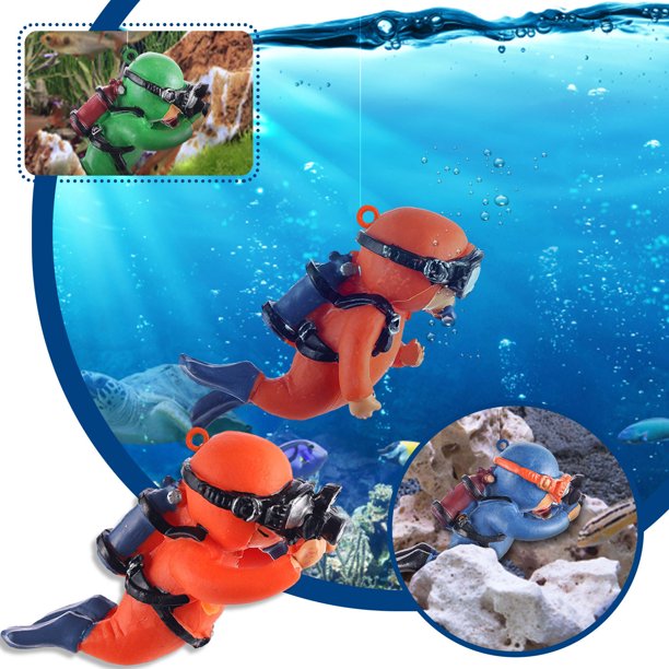 Floating Fish Tank Decorations Aquarium Decorations Diver Fish Tank