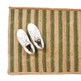 thumbnail image 2 of Rectangle Rug Natural Jute Rug Hand Braided Beige and Green Color Stripes Line Area Rug, 2 of 5