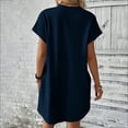 BZGTZT Summer Dresses for Women 2025, Womens Solid Crewneck Short