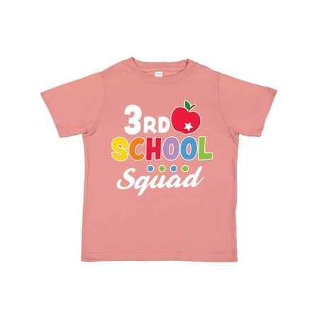 

Inktastic 3rd Grade School Squad with Apple and Star Gift Toddler Boy or Toddler Girl T-Shirt