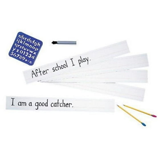 Pacon  Sentence Strips Conforming to Zaner-Bloser Style, 3 x 24 in., White - Pack of 100