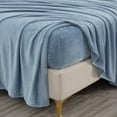 thumbnail image 4 of Chezmoi Collection Extra Soft Fleece Sheet Set Queen, 4-Piece Microplush Non-Pilling Velvety Bed Sheet, Deep Pocket - Lightweight All Season Warmth, Queen, Cool Blue, 4 of 9
