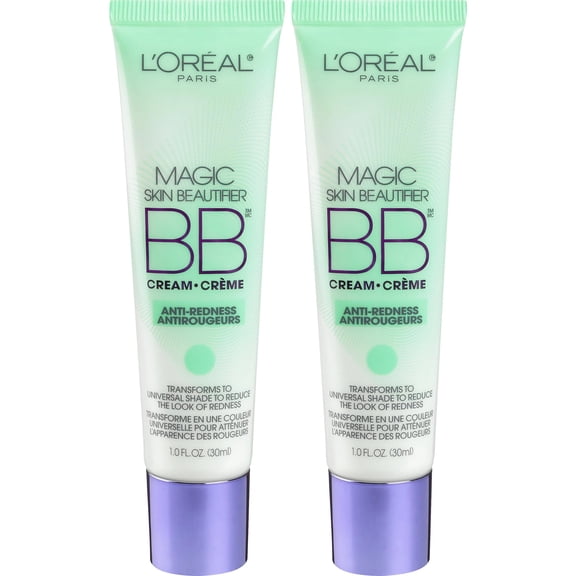 L'Oreal Paris Magic Skin Beautifier BB Cream, Anti-Redness 1 oz (Pack of 2)