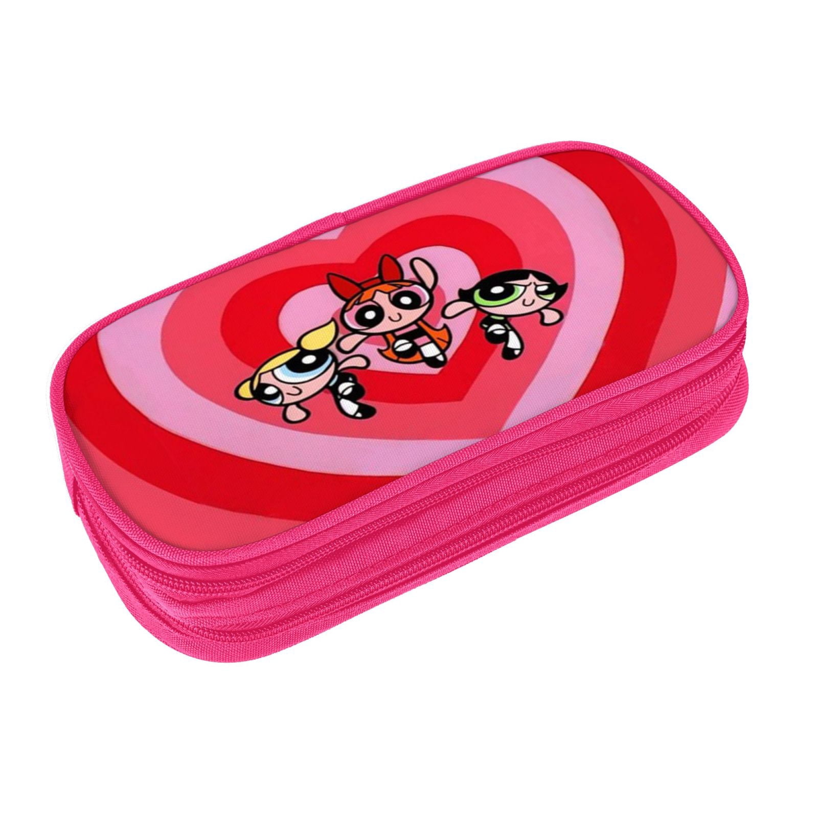 The Powerpuff Gi-rls Pencil Case Large Capacity Pencil Pouch Penbag Office Stationery Organizer Travel Makeup Bag Pink