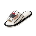 thumbnail image 2 of NexTorq Striped Dachshund Fuzzy Open Toe Slippers for Women Wide Large Size Slip On Indoor Bedroom House Slippers Soft Fluffy Comfort Womens Home Footwear, Black, 6, 2 of 9