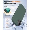 thumbnail image 2 of KOMI Designed for iPhone 16 Case,Shockproof Liquid Silicone Protective Phone Case with Soft Anti-Scratch Microfiber Lining Ultra Slim Drop Protection Phone Cover 6.1 inch Military Green, 2 of 5