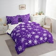 thumbnail image 3 of Manfei Winter Snowflake Print Twin Bedding Sets 7-Piece, Christmas Festival Bedding Comforter Set, Teens Boys Girls Kids Reversible Sheet Sets, Luxury Bedroom Decor, 3 of 7