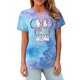 thumbnail image 5 of Camiseta Mágica para Mujeres Reino Mágico Camiseta Familiar de Vacaciones Princesa Castillo Casual Manga Corta Estilo Tie-dye-001, Talla Extra Grande, 5 of 5