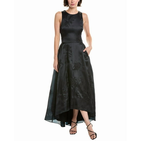 Rebecca Taylor womens Stitched Silk Maxi Dress, 2, Black