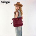 thumbnail image 2 of Wrangler Tote Bag for Women 2PCS Purses and Handbags Drawstring Shoulder Bag with Chain Straps, Burgundy, 2 of 5