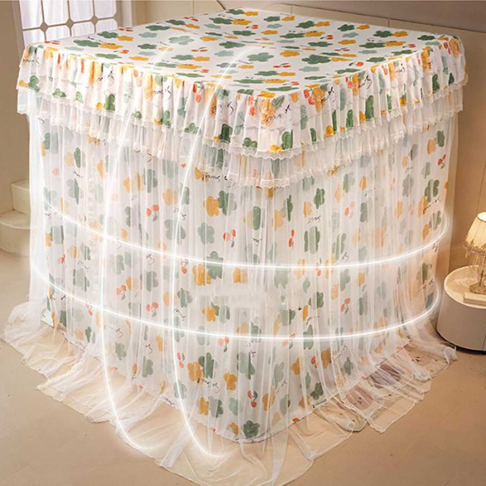 Bed Canopy Curtains,1.2/1.5/1.8M Mosquito Bedding Net Bed Tent Floor-Length Curtain Double Layer-Curtain & Ruffle Mosquito Net Bedroom Decoration