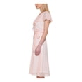thumbnail image 3 of TOMMY HILFIGER Womens Pink Zippered Sheer Capelet Self Tie Waist Ruffled Polka Dot Flutter Sleeve V Neck Below The Knee Fit + Flare Dress 8, 3 of 4