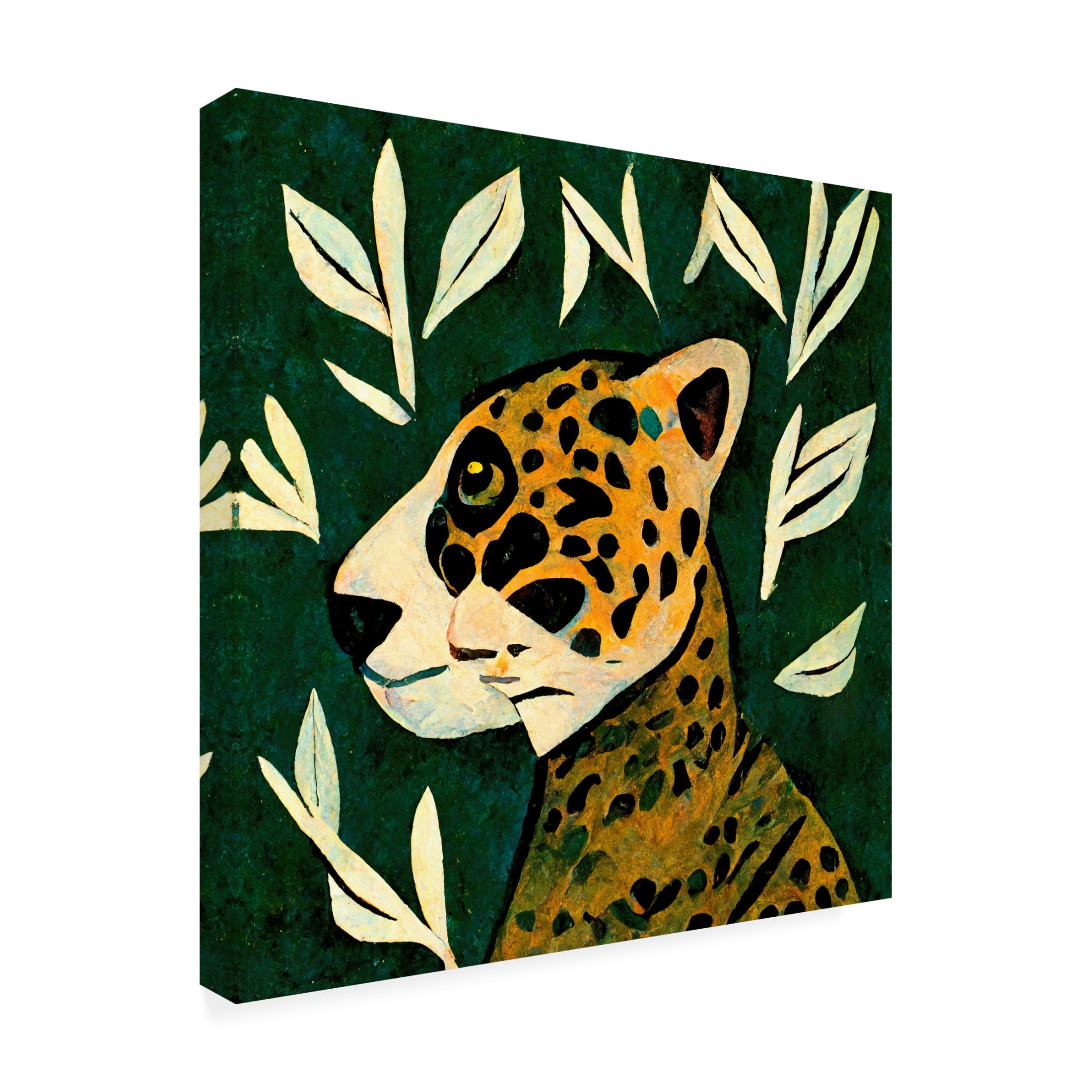 Canvas Wall Art - Treechild 'Tiger In Profile' Wall Art for Living Room, Bedroom, or Office D?cor by Trademark Fine Art - 18 x 18 Inches