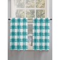 thumbnail image 3 of Kitchen Curtains 45 Inches length, Turquoise Buffalo Check Window Treatment Curtain Drapes, Farmhouse Modern Teal Plaid Lightweight Window Panels for Living Room Bedroom, 52"x45", 2 Panels, 3 of 7