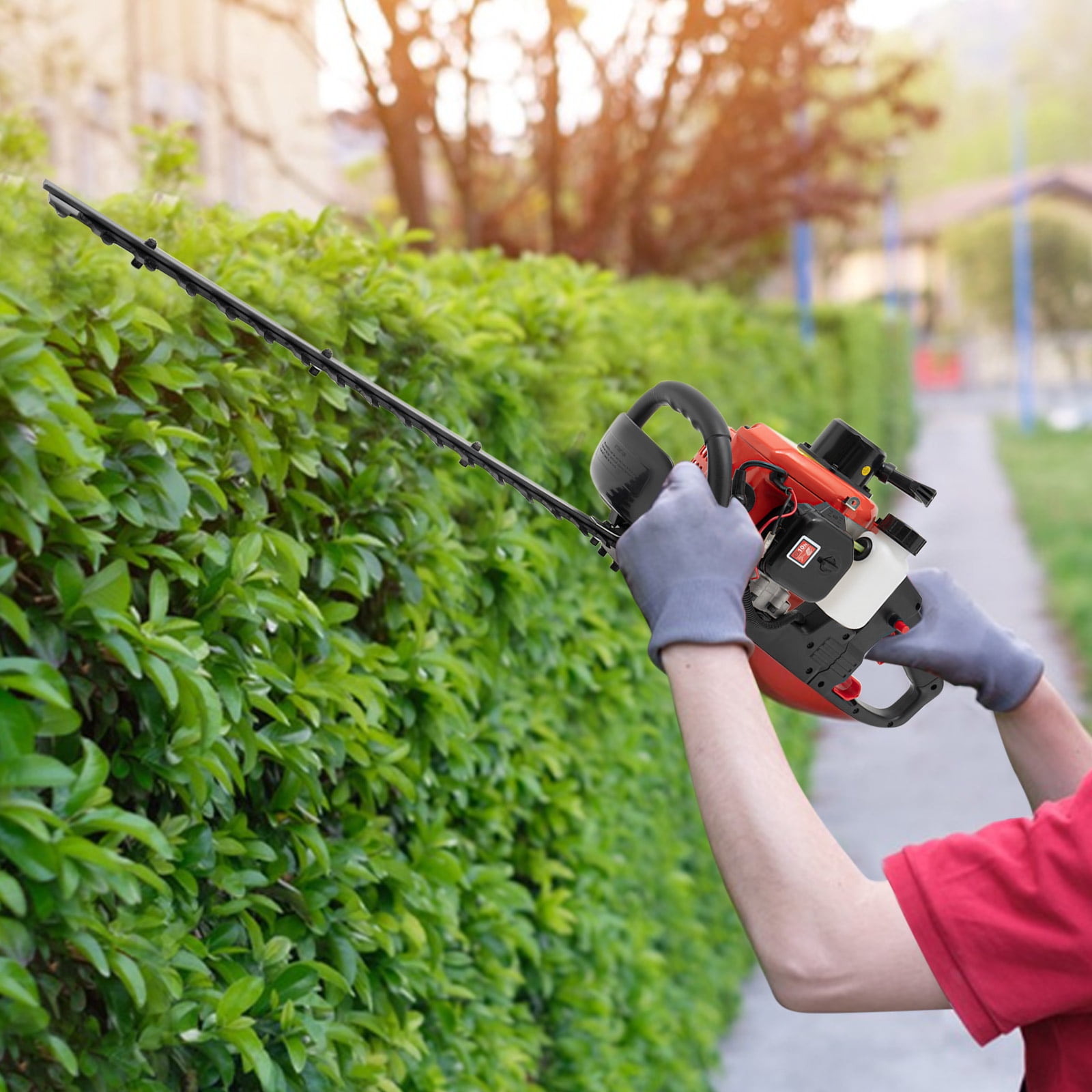 Modern Black Hedge Trimmer Double-edged Gas Powered Hedge Machine 22.5cc 2-Stroke Engine 650w