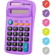 Enday Solar Battery Basic Calculator Essential School Supplies, Purple 1 Pack