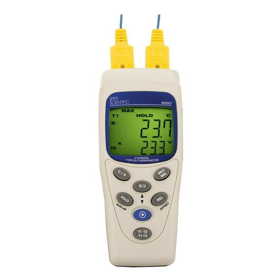 2 Channel Thermocouple Thermometer - Type K/J