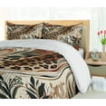thumbnail image 5 of Ambesonne Leopard Print Duvet Cover Set, Abstract Blend Earthy, King, Pastel Brown Forest Green, 5 of 6