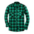 thumbnail image 7 of Dwellite Mens Plaid Shirts Fashion Collared Shirt Fit Casual Long Sleeve Button Down Shirts with Pockets Green S, 7 of 7