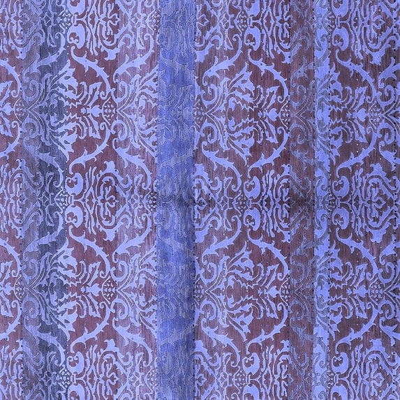 Ahgly Company Indoor Square Oriental Blue Industrial Area Rugs, 8' Square