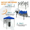 thumbnail image 5 of COOS BAY 6'x4' Instant Pop Up Canopy Tent with Adjustable Sun Wall, Lightweight Compact Portable Canopy with Carry Bag, Blue, 5 of 8