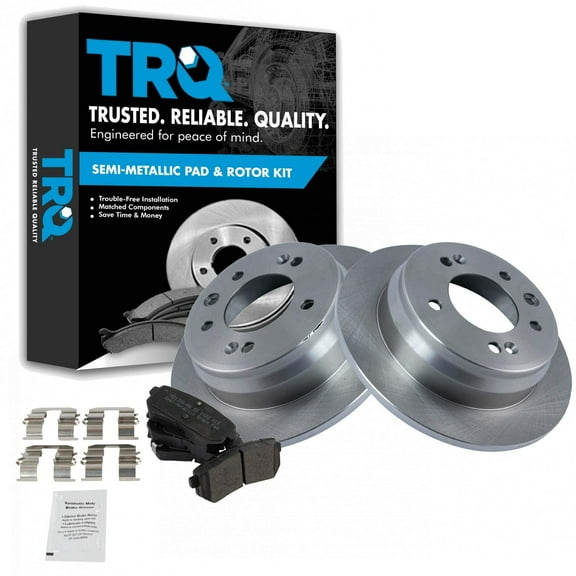 TRQ Rear Brake Pad & Rotor Kit Brake Pads Brake Rotor Semi-Metallic Fits Select 2010-2015 Hyundai Tucson 2011-2016 Kia Sportage