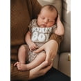 thumbnail image 6 of BemeyourBBs Infant Baby Boy Mama's Boy Outfit Newborn Boys Summer Clothes Waffle Knit Stripe Letter Embroidery Short Sleeve Romper Elastic Waist Shorts 2 Piece Set, 6 of 9