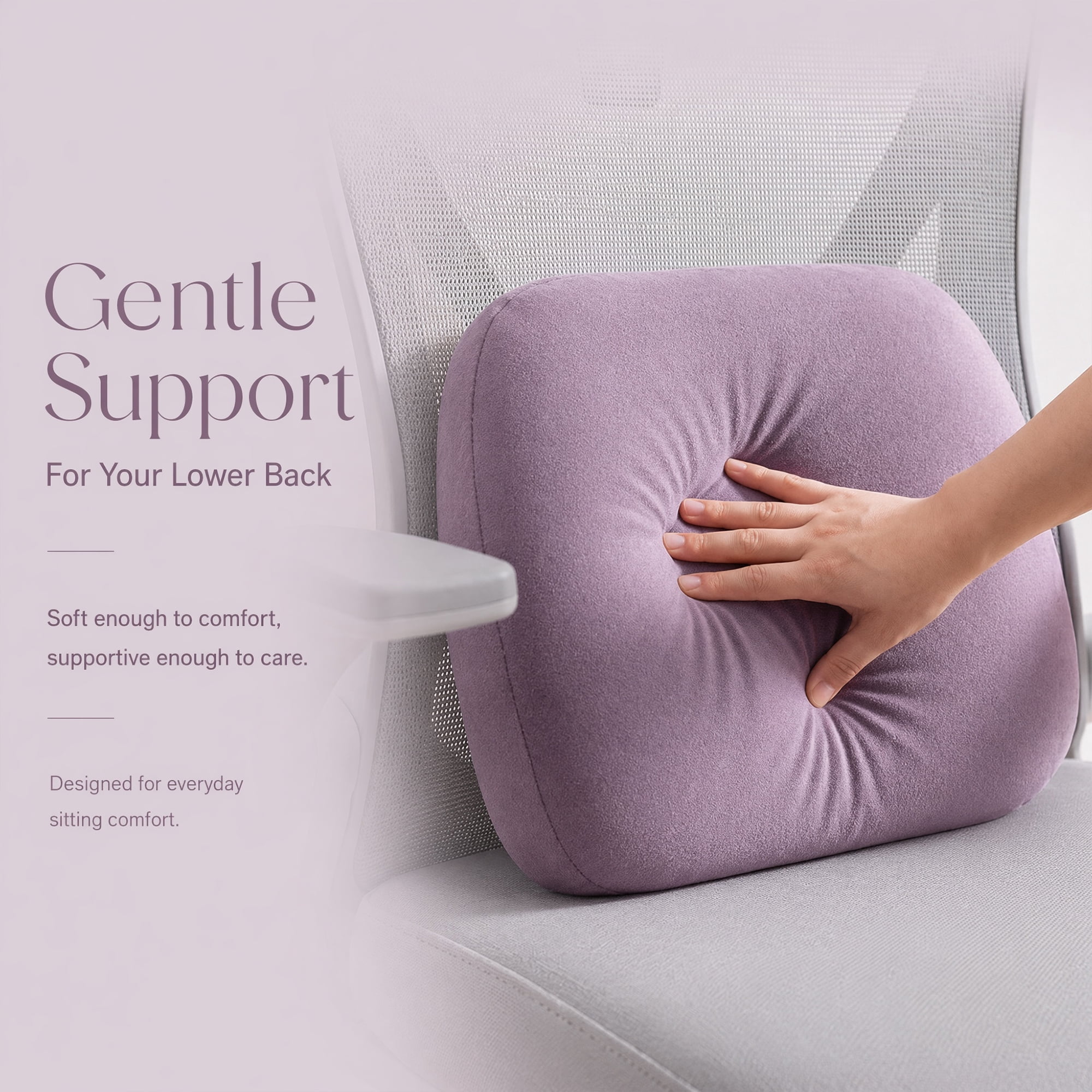 Unique Bargains U-shaped Lumbar Support Pillow for Back Support Misty Purple 15.7" x 10.6"
