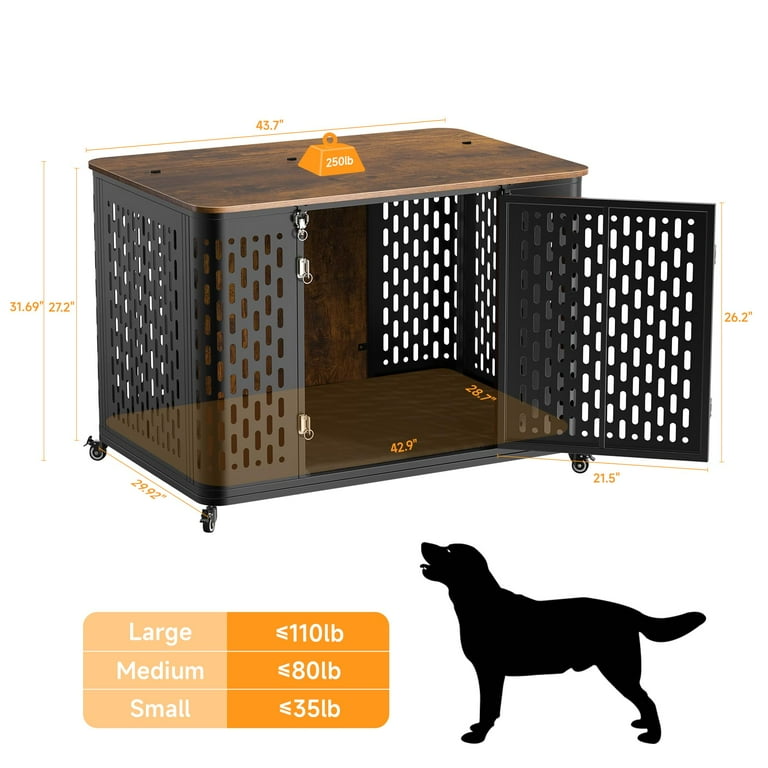 ●LOTONE & J-DOG Naipo Heavy Duty Large Dog Crate Furniture, Chew Proof
