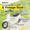 thumbnail image 2 of Razor Pocket Mod Electric Scooter w/ Storage, Age 8+, 15 Mph, 40-Min Run, 170lb Max, White, 2 of 12