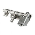 thumbnail image 3 of Sliding Bolt Door Latch Barrel Door Lock Exterior Door Lock with Padlock Hole, Stainless Steel Chrome Finish (Padlock Not Included), 3 of 5