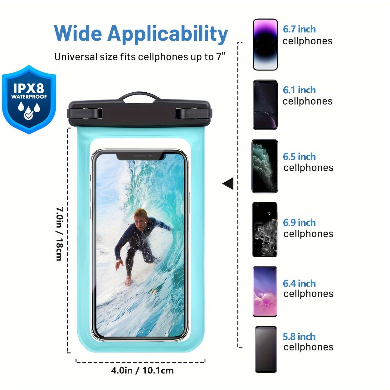 DAYIN-2 universal waterproof mobile phone bags - suitable for a variety of mobile phones, waterproof mobile phone dry bags, essential for beach vacations.