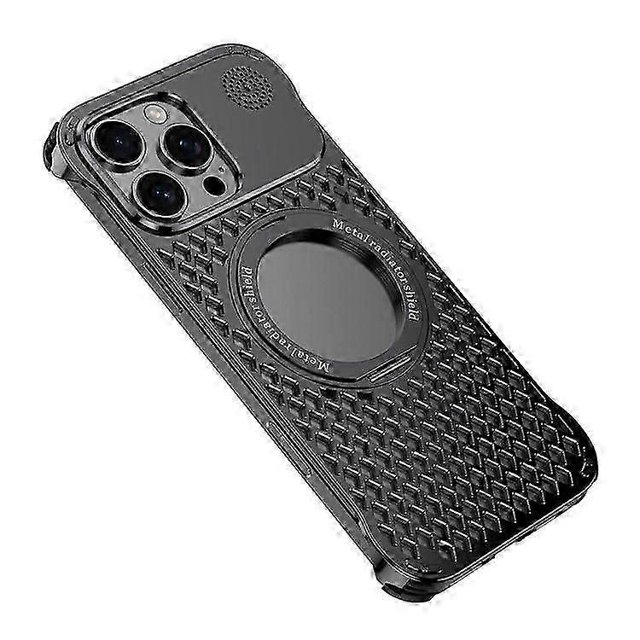 For iPhone 16 Pro Magnetic Case Aluminum Alloy Perfume Cooling Phone Cover with Rotating Kickstand