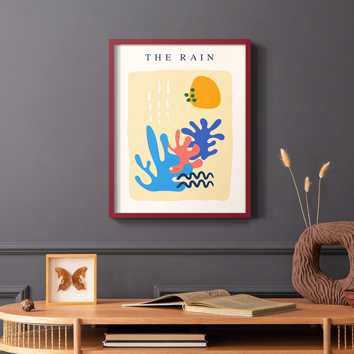 Matisse CDLXIV in Red Solid Wood Framed Print No Nail Hanging