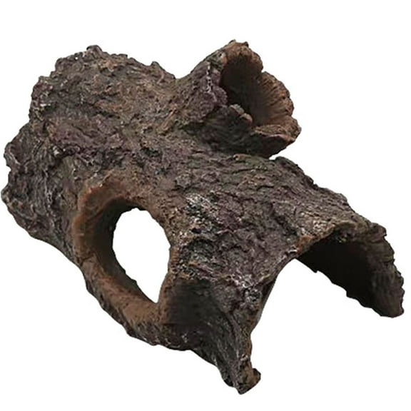 Soimiss Dark Brown Resin Fish Tank Decor for Reptiles and Turtles with Realistic Details