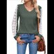 thumbnail image 1 of Camisas de Larga para Mujer, Blusas Informales de Negocios con Cuello en V, Camisetas de Moda para Otoño 2025. Ropa. Verde XL, 1 of 10