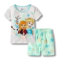 thumbnail image 2 of Disney-Conjunto de ropa de Frozen Elsa para niños, pijamas Kawaii para bebés, camiseta para niños, pantalones cortos, trajes, ropa de algodón, regalo, novedad de verano, 2 of 5
